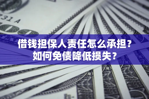 北京借钱担保人责任怎么承担？如何免债降低损失？