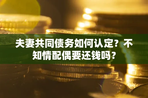 北京夫妻共同债务如何认定？不知情配偶要还钱吗？